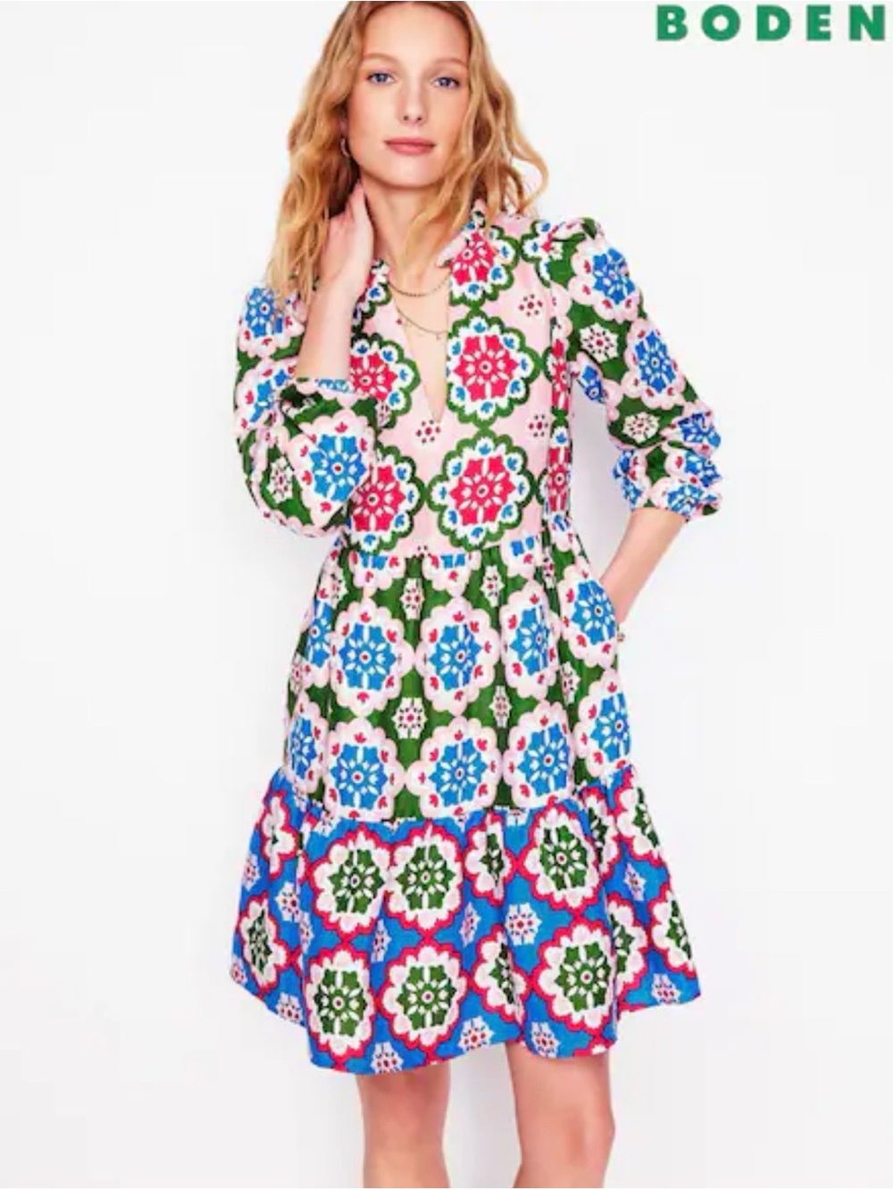 Boden Esme Linen Mini Dress Size 14
